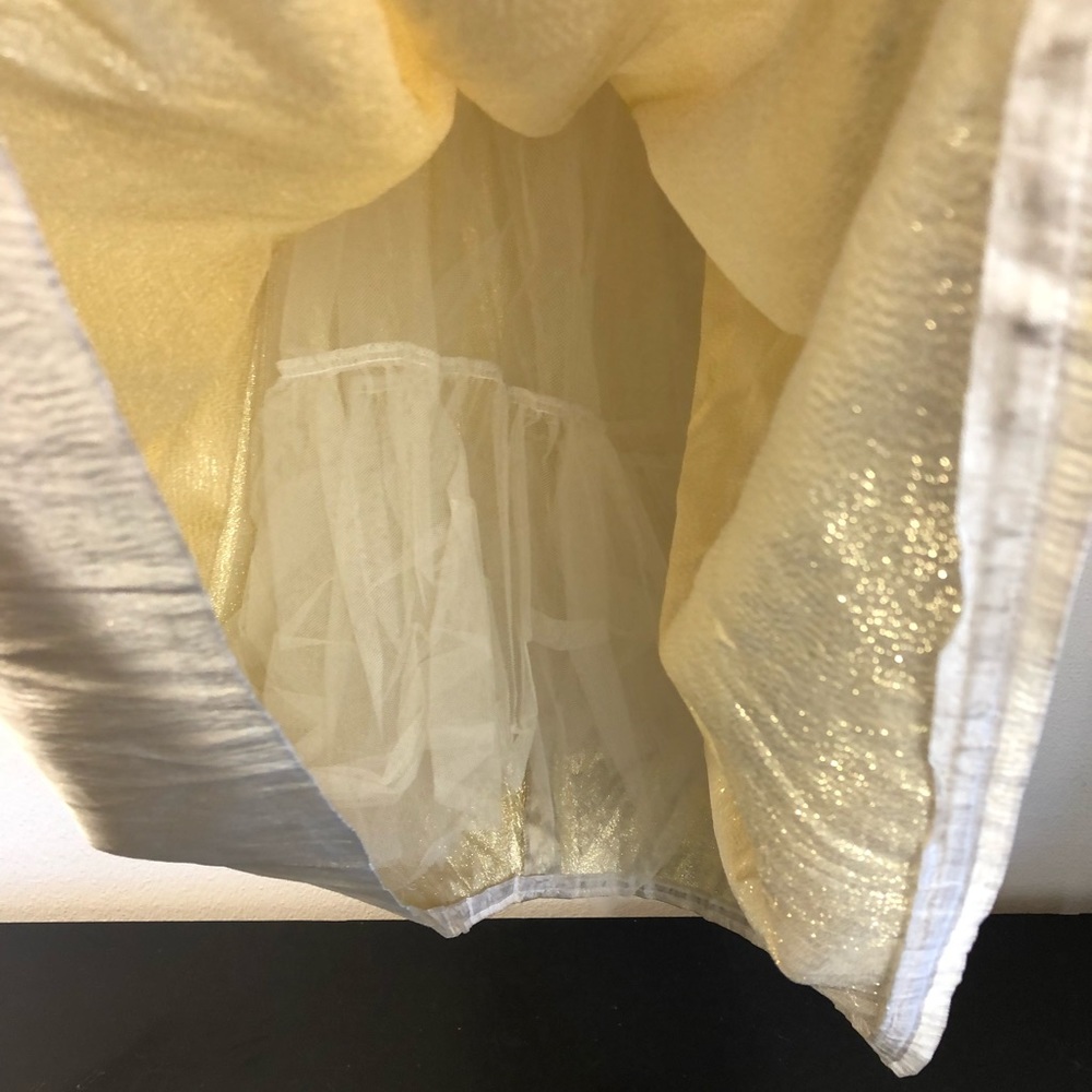 Gunne Sax Jessica McClintock Light Gold Sparkle Princess Renaissance Maxi Dress - Picture 7 of 17